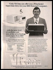 1982 VR Data IBM Winchester Hard Disk Drive PRINT AD Retro Computers PC