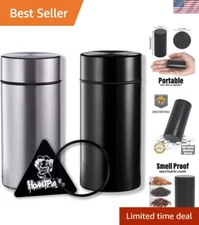 Compact Aluminum Stash Bottle - Airtight, Smell Proof Container for Fresh Herbs