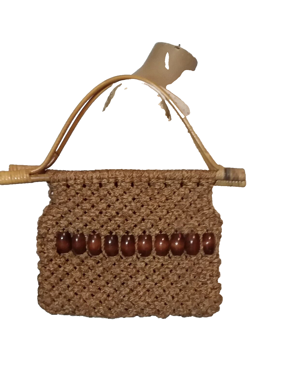 VTG Woven  ROPE PURSE Jute Tote Straw DRESS Bag Raffia Woven Hemp