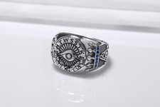 Anello H.T.W.S.S.T.K.S Abbreviazione Massone Corona Re Salomone Gioielli