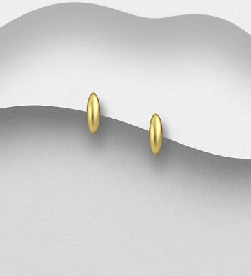 Zwei Paar ovale Push-Back-Ohrringe aus vergoldetem Gold Sterlingsilber