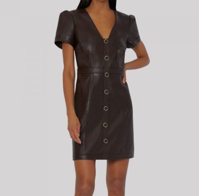 Milly Isabelle Vegan Leather Mini Dress Milly Isabelle Vegan Leather Mini Dress