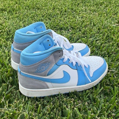 Jordan Air Jordan 1 Mid DX9276-100 Blue/White/Gray Leather Mid Top