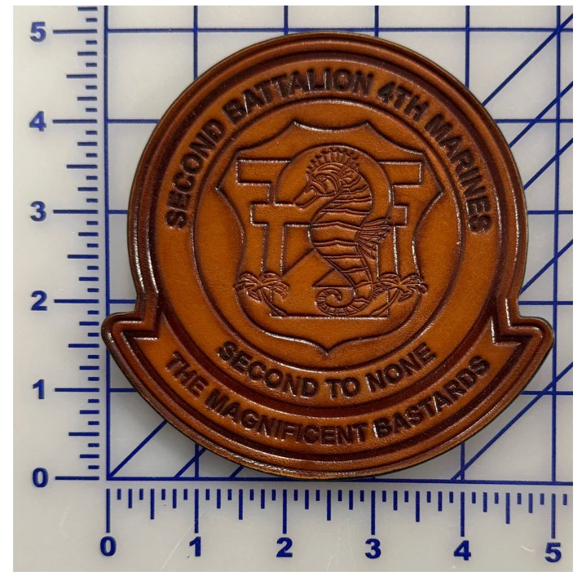 MARINE CORPS 2ND BATTALION 4TH MARINES ANTIQUE LEATHER PATCH