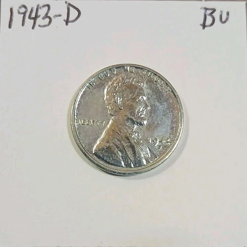 1943 D Lincoln Wheat Cent Brilliant Uncirculated Denver Mint Steel WWII