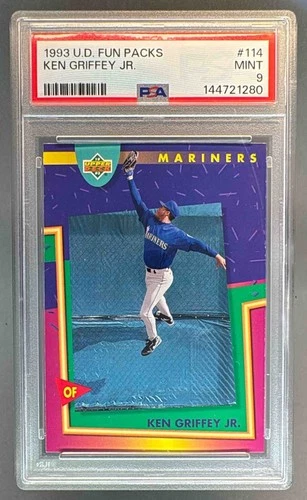 144721280 Ken Griffey Jr 1993 Upper Deck Fun Pack #114 PSA 9