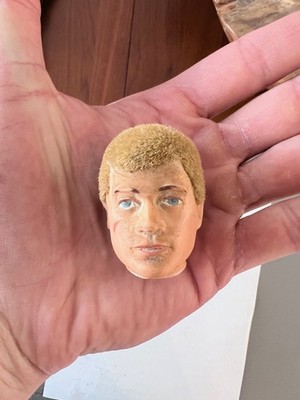 Vintage GI Joe Flocked Hair Head Blonde 12  Figure Replacement Part Hasbro