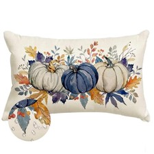 Fall Pillow Covers 12x20 Inch Outdoor 20" x 12" Pack of 1 Dark Blue