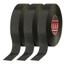 3 Tesa 51036 PET Cloth High Heat Electrical Tape for Wire Harness, Black