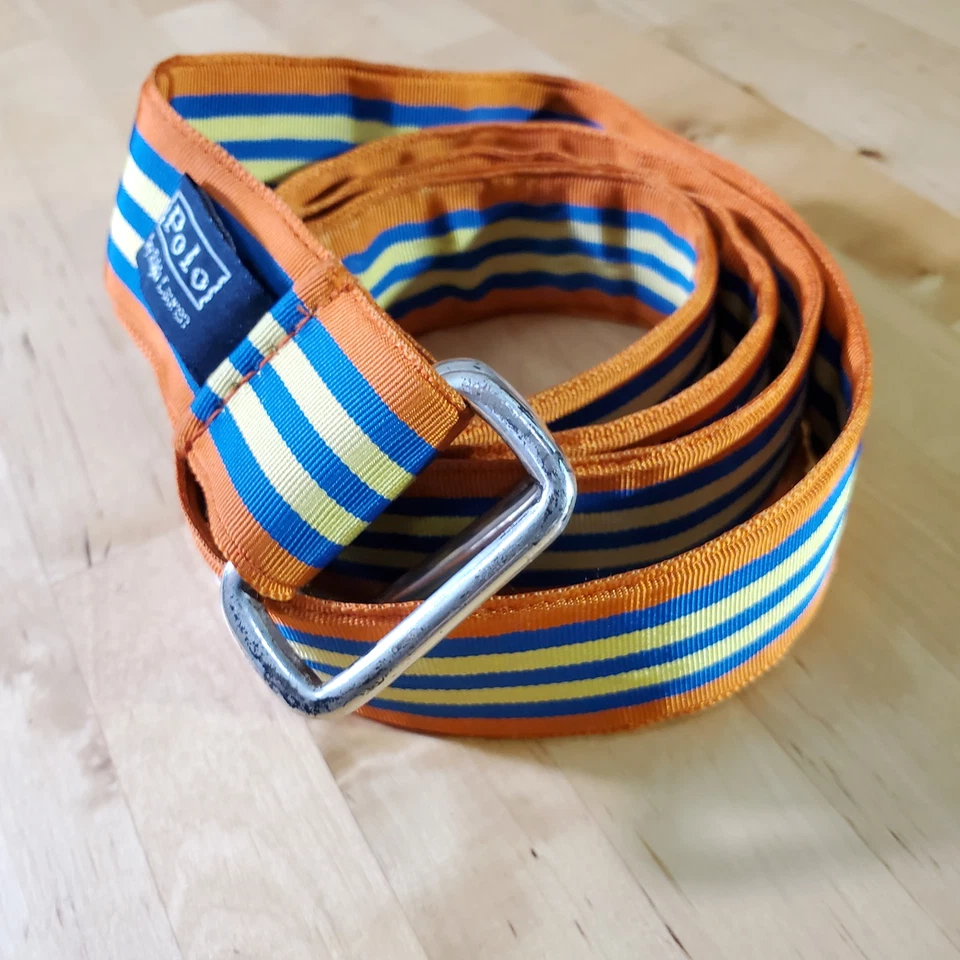 Ремень мужской Polo Ralph Lauren многоцветный опрятный регулируемый винтажный длинный 50 дюймов XL - Изображение 2 из 4