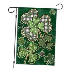 St Patricks Day Garden Flags Double Sided, Irish Celtic Shamrocks 12x18 Inch