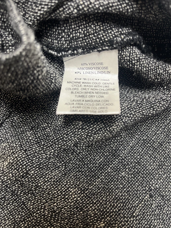 Eileen Fisher Womens Petite Large Tweed Linen Blend Long Sleeve Blouse - Image 3 of 4