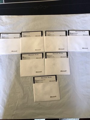 Microsoft Works Floppy Diskette Set Vintage