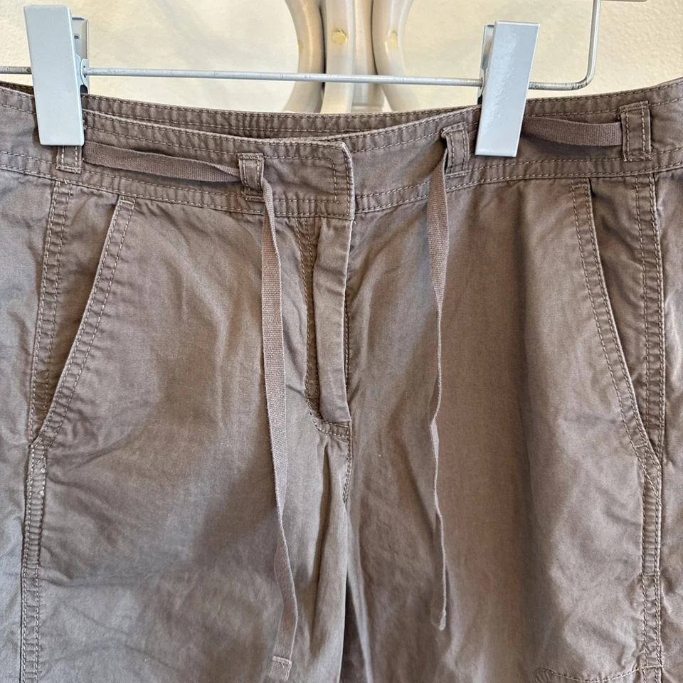 Pantalones Cortos J Jill Bermudas Caminar Mujer Talla 6P Marrón Algodón Tiro Medio Cordón Foto 4 de 4