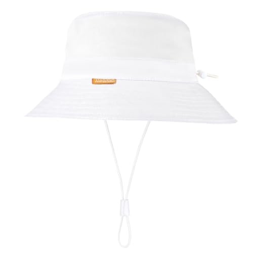 Kids Toddler Baby Boy Sun Hat Summer Bucket Hats with UPF 50+ UV 2-4T 024-white - Picture 5 of 5