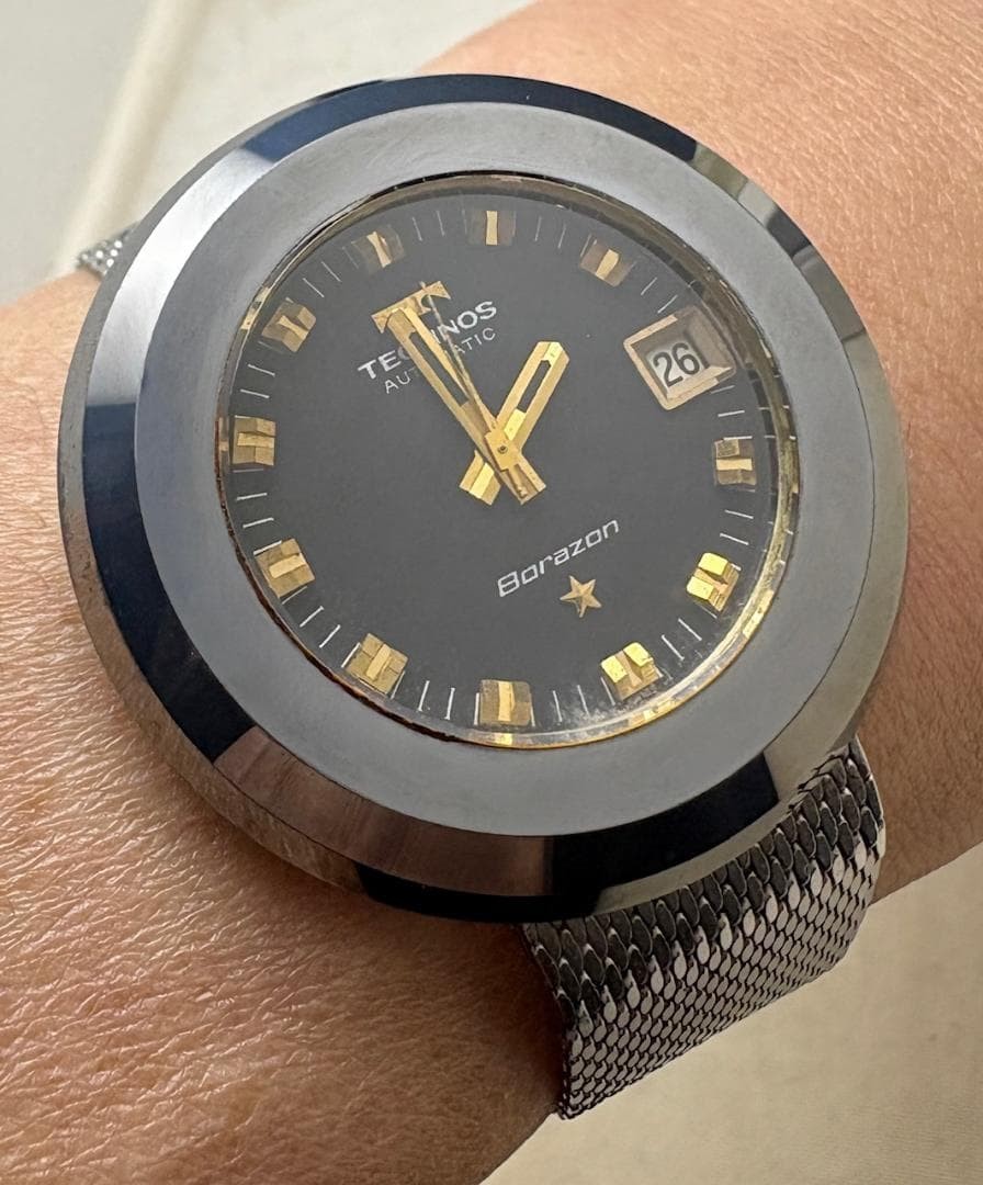TECHNOS Borazon Automatic 39x39 mm Stainless Stee… - image 1