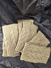 Light Brown Cable Knit Boot Cuffs