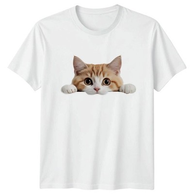 Peeking Ginger Katze Kätzchen T-Shirt Ingwer Katze Tiere Geschenk für Sie und Ihn
