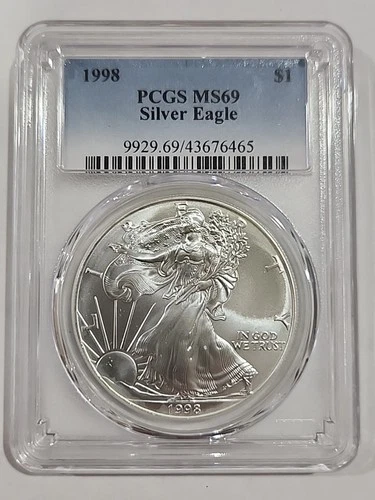 1998 Silver Eagle PCGS MS69 Blue Label