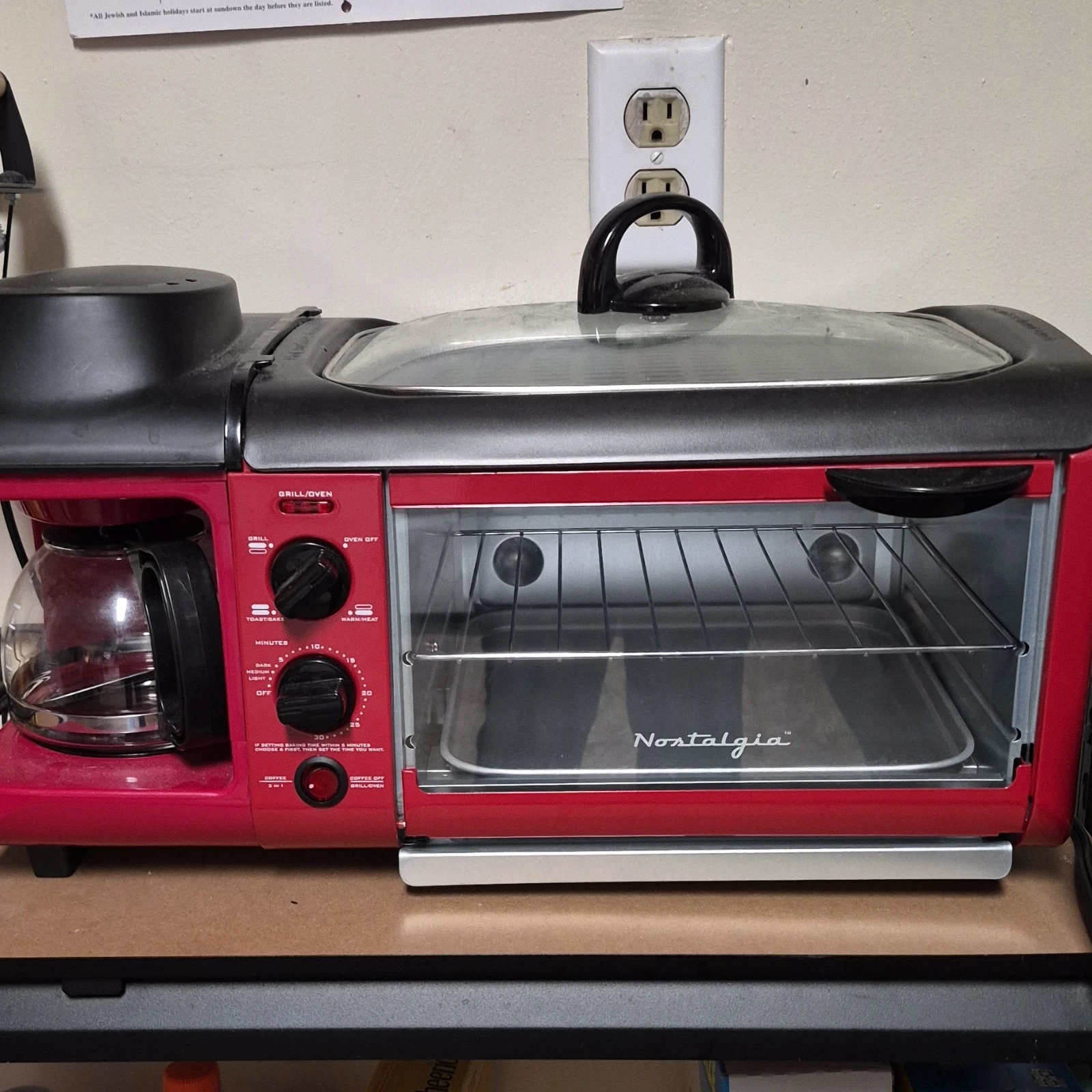 Nostalgia Red Breakfast Station Toaster Oven Coffee Maker Grill Timer Electric
Opens in a new window