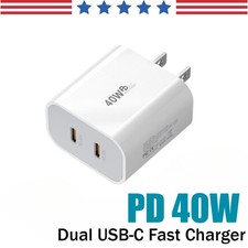 40W Fast Charging Block USB-C Wall Charger Adapter For iPhone 17 16 15 14 13 Lot