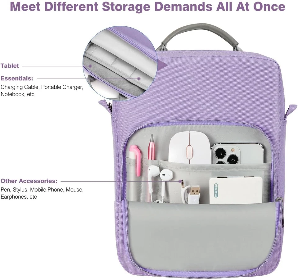 Dadanism 9-11 Inch Tablet Sleeve Bag with Shoulder Strap for iPad A16 11", 10th - Image 3 of 4