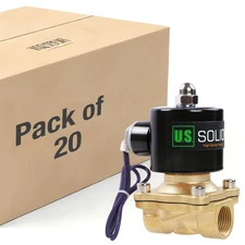 U.S. Solid 20pcs 1/2'' Brass Solenoid Valve 12V DC Normally Closed Air Water