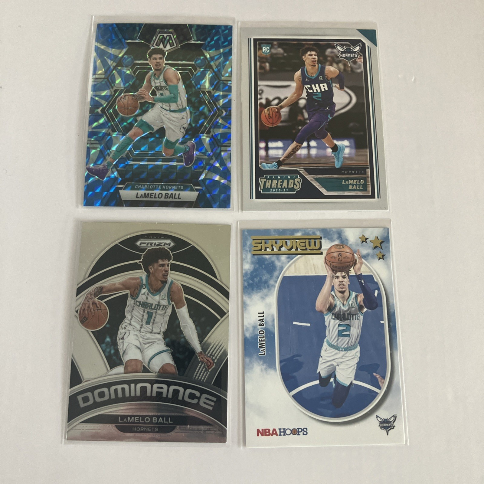 LaMelo Ball 4 Card Lot   Includes Rookie and Blue Refr