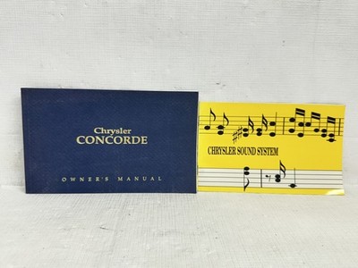 1993 Chrysler Concorde Original Owners Manual w/Sound System Booklet - 2 Pc Set