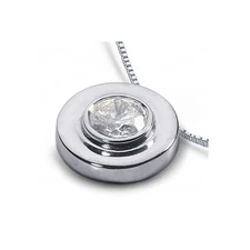 1/2ct G VS2 Round Cut Earth Mined Certified Diamond 950 Plat. Solitaire Pendant