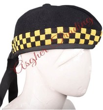 Scottish Military Traditional Kilt Cap - Glengarry Diced HatsCaps 100 Wool
