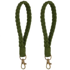 2 Pcs Handmade Bracelet Keychain for Travel Concerts, Green
