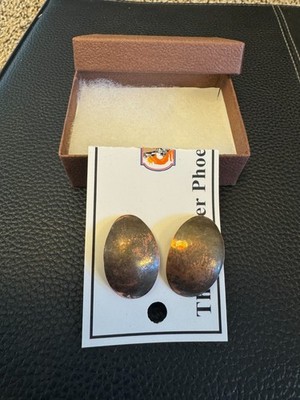 Copper Phoenix Handcrafted Hammered Copper Oval Stud Earrings Utah