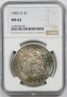 1902-O $1 NGC MS 63 (Multi Color Toning) Morgan Silver Dollar