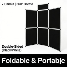 Trifold Portable Tabletop Display Board 7 Panels Double-Sided UK Stock