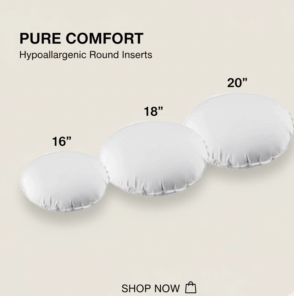 Round Cushion Inserts Pads Inners Fillers Scatters Circle Shape Home Sofa Decor. - Image 3 of 4