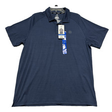 NWT Hurley Polo Shirt Mens Large Navy Blue Performance Stretch Golf Logo
