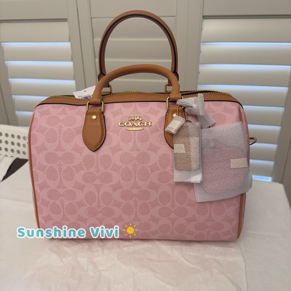 NWT Coach CEA19 Large Rowan Satchel Bag Signature Canvas With