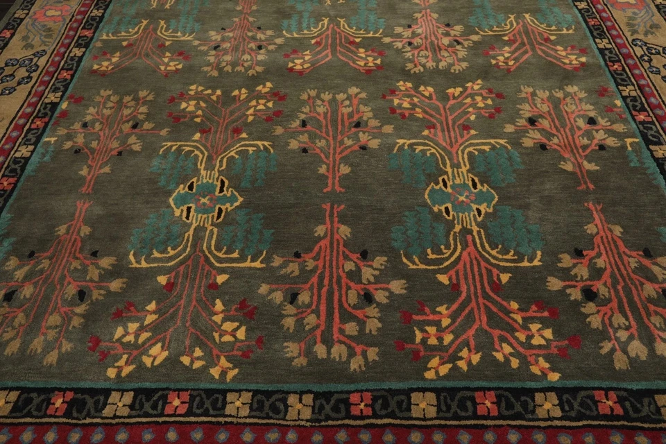 Crafts Multi Sizes Handmade 100% Wool Area Rug Dark Gray/Green |8x10|8x12|9x12| - Image 4 of 4