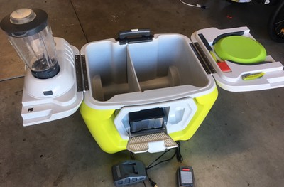 cooler with speakers and blender