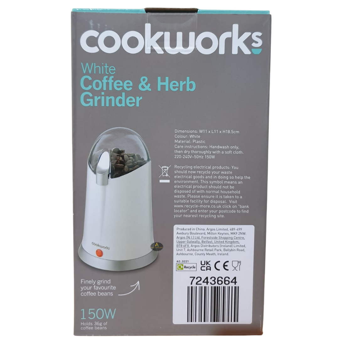 !! Coffee and Herb Grinder 150W White Cookworks !! eBay