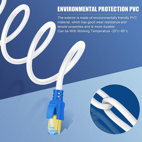Cat 8 Ethernet Cable 50 ft, High Speed Shielded Internet Network LAN Cable, 5... - 第 7/8 張圖片