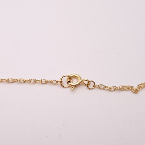 9ct Yellow Gold Emerald and Diamond Scroll Work Pendant and 18" Chain - Picture 7 of 9