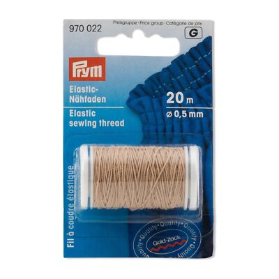 Prym Elastic Sewing Thread, Sand, 22 YD (20 M)