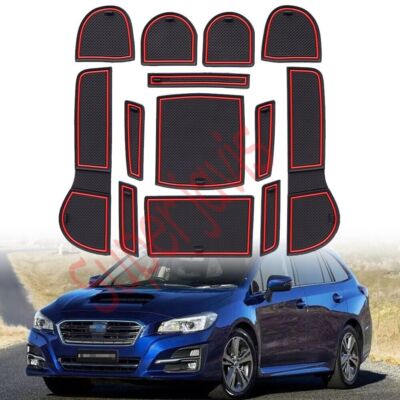 Interior Rubber Anti-Slip Door Groove Mats Gate Pad For Subaru Levorg 2016-2018