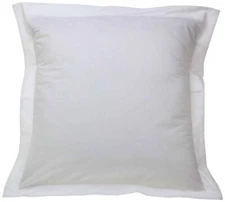 Pack of 3 Pillow Sham Cover only Solid White 650 TC Cotton Euro (26 in  x 26 in)