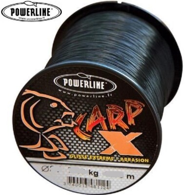 Nylon Powerline Carp X Noir, 0.34mm, Résistance 10.4kg, Bobine 1100m – Neuf