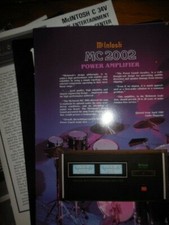 MCINTOSH MC2002 Power Amplifier Brochure 6 PAGES 