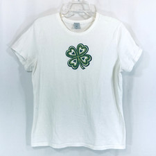 Irish Green Sparkle Shamrock Four-Leaf Clover St Patricks Day Women XXL T Shirt
