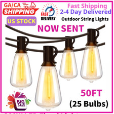 Outdoor String Lights-50ft LED Dimmable ST38 Warm Edison String Lighting